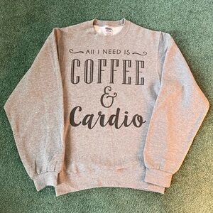 Coffee & Cardio JERZEES crewneck sweatshirt